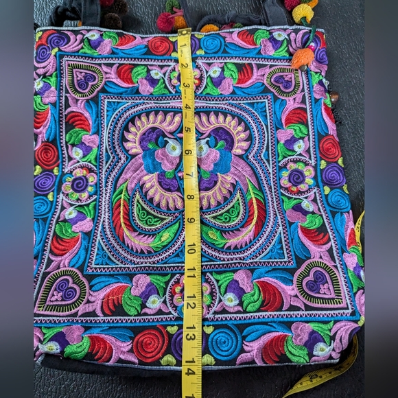 Embroidered Colorful bohemian Tote bag - Picture 3 of 9